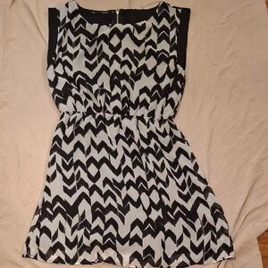 Maurices Black and White A-line Mini Dress